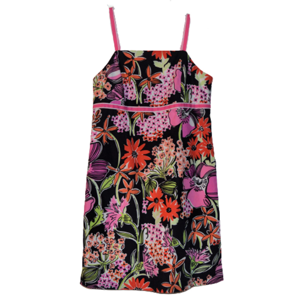 Lilly Pulitzer Black Floral Market Girl's Dress 12